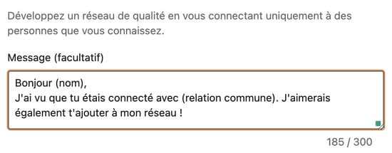 exemple message d'invitation LinkedIn - Kaspr