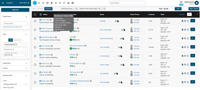 Graphic of Lead411 dashboard