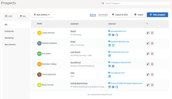 Graphic from G2 showing the LeadMine prospects web app