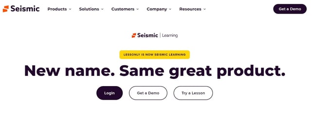 Screenshot of Seismic website