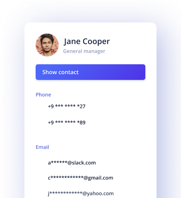 Graphic of the Kaspr Chrome Extension showing contact data