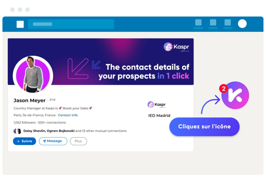LinkedIn extension Kaspr pour trouver des adresses email
