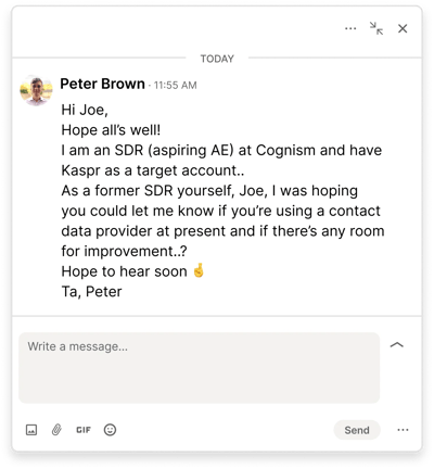 Graphic of InMail digging for info