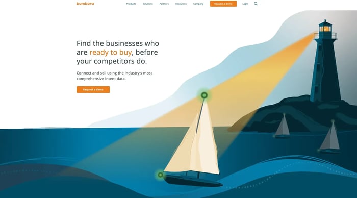 Bombora website homepage screenshot