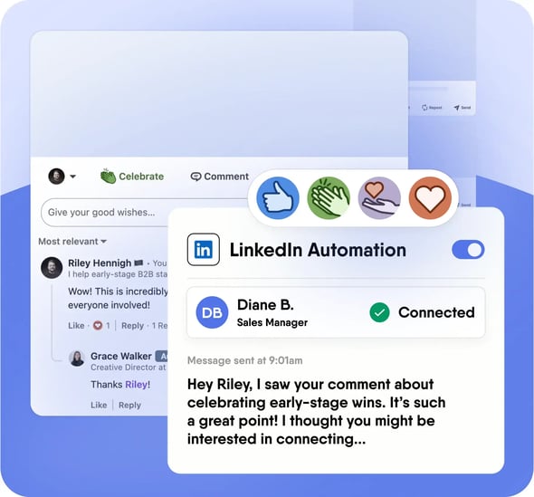 PhantomBuster image showing an example of LinkedIn outreach.