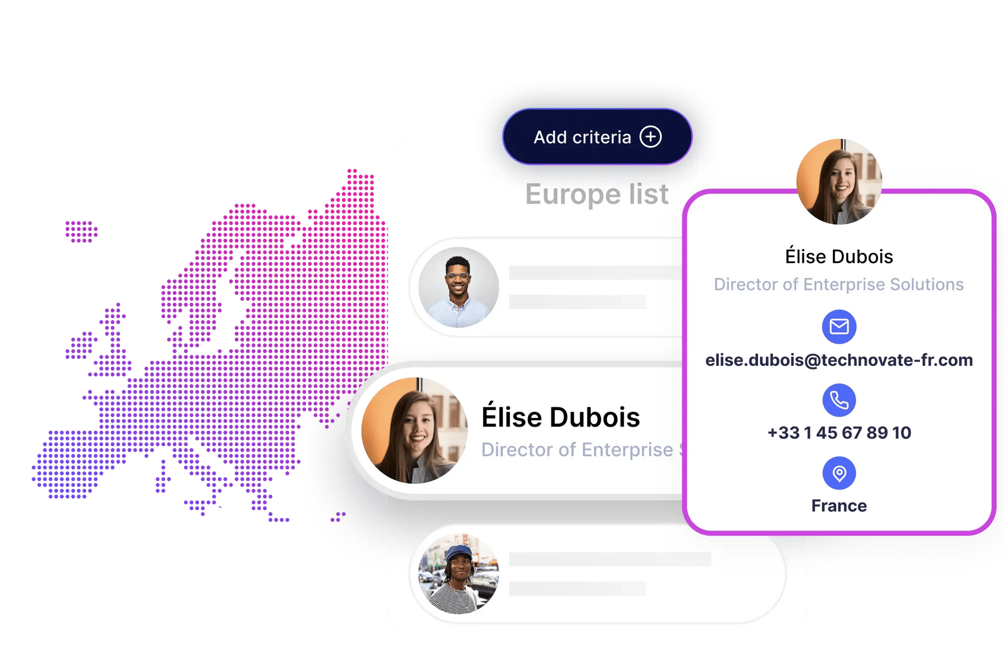 obtenir des données de contact en Europe